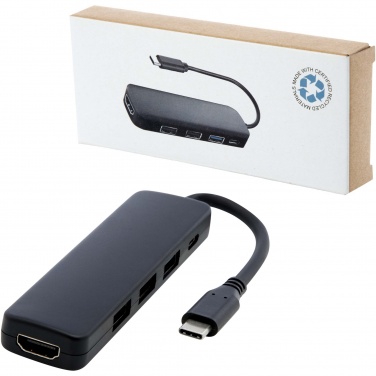 Logotrade Werbegeschenke das Foto: Loop Multimedia-Adapter aus recyceltem RCS Kunststoff USB 2.0-3.0 mit HDMI-Anschluss
