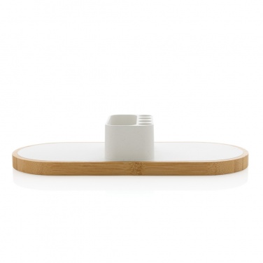 Logotrade Logogeschenke das Foto: Ontario 10W Dual Charger aus Bambus & RCS rPlastik