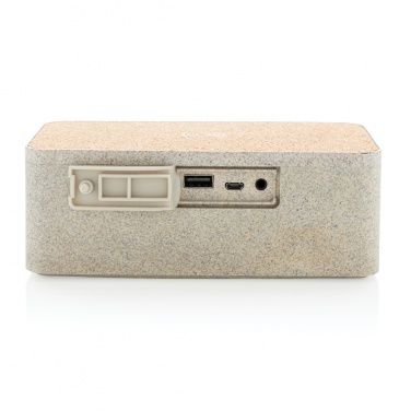 Logotrade Logogeschenke das Foto: Weizenstroh Wireless Charging Lautsprecher