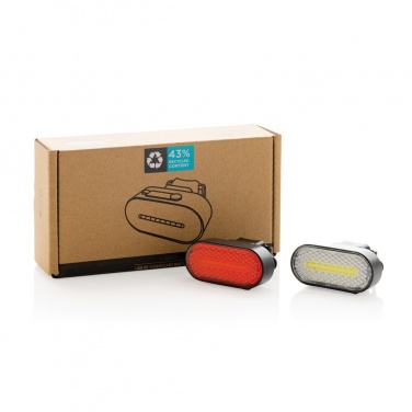 Logotrade werbemittel das Foto: Lumino USB Fahrradlicht-Set aus RCS recyceltem Kunststoff