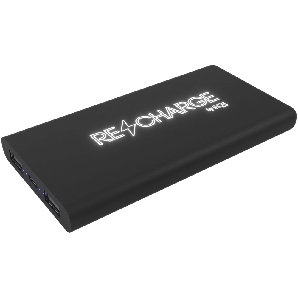 Logotrade Firmengeschenke das Foto: SCX.design P40 10.000 mAh kabellose Powerbank mit Leuchtlogo