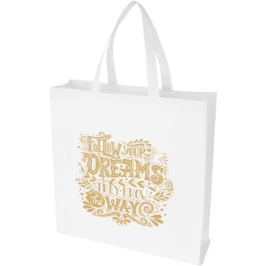 Logotrade Firmengeschenke das Foto: EcoSeal GRS-recycelte Nonwoven Tragetasche mit Zeitenfalten 12 L