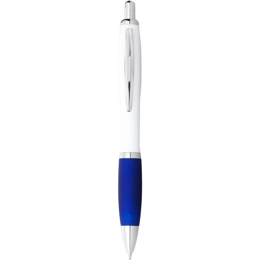 Logotrade advertising product picture of: Nash ballpoint pen with white barrel and coloured grip