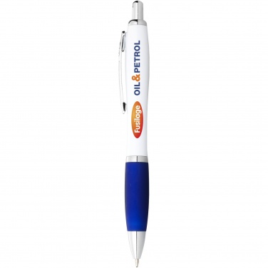 Logotrade corporate gift picture of: Nash ballpoint pen with white barrel and coloured grip