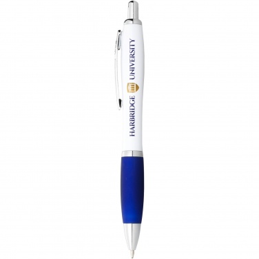 Logotrade promotional items photo of: Nash ballpoint pen with white barrel and coloured grip