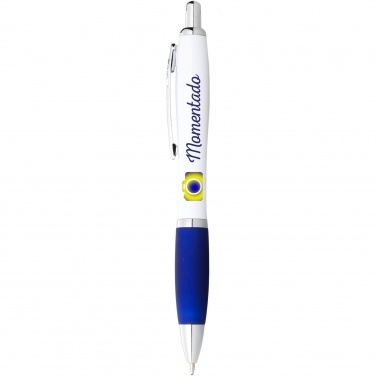 Logotrade advertising product image of: Nash ballpoint pen white barrel and coloured grip