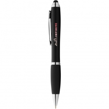 Logo trade promotional item photo of: Nash coloured stylus ballpoint pen with black grip