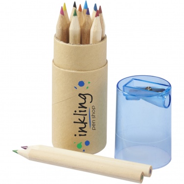 Logotrade promotional item image of: Hef 12-piece coloured pencil set with sharpener