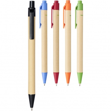Logo trade promotional gifts image of: Berk recycled carton and corn plastic ballpoint pen
