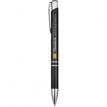 Logo trade promotional giveaways image of: Moneta aluminium click ballpoint pen (black ink)