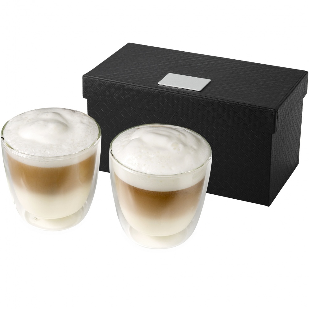Logo trade promotional giveaways image of: Boda 2-piece glass coffee cup set