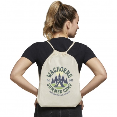 Logotrade business gift image of: Oregon 100 g/m² cotton drawstring bag 5L