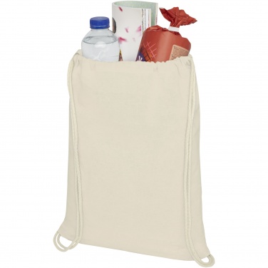 Logo trade business gift photo of: Oregon 100 g/m² cotton drawstring bag 5L