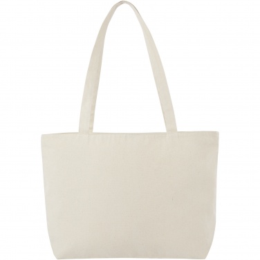 Logo trade promotional merchandise photo of: Ningbo 320 g/m² zippered cotton tote bag 15L