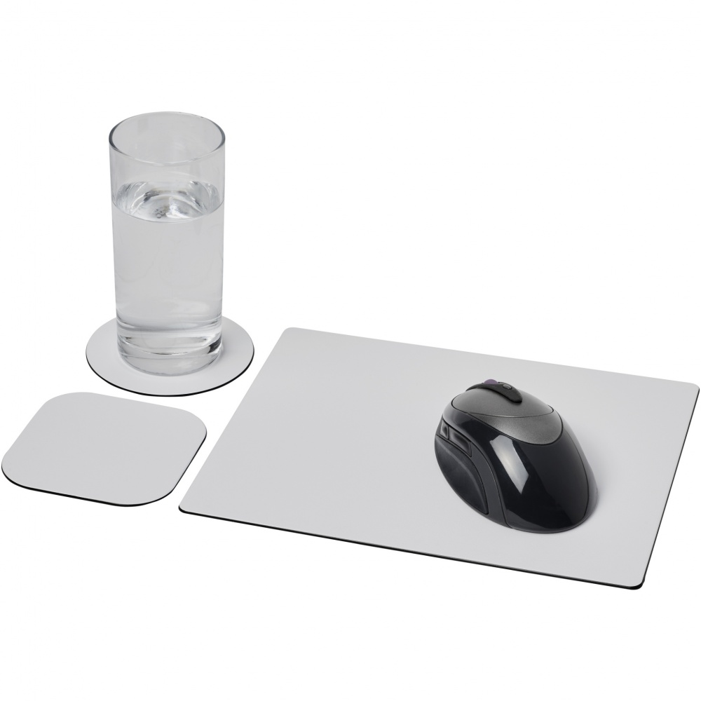 Logo trade promotional items image of: Brite-Mat® mouse mat and coaster set combo 1