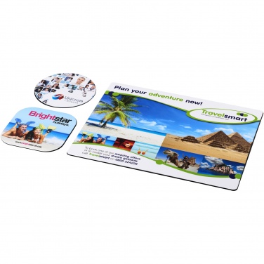 Logo trade corporate gift photo of: Brite-Mat® mouse mat and coaster set combo 1