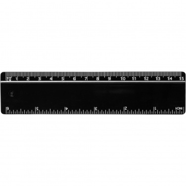 Logo trade promotional merchandise image of: Terran 15 cm ruler from 100% recycled plastic