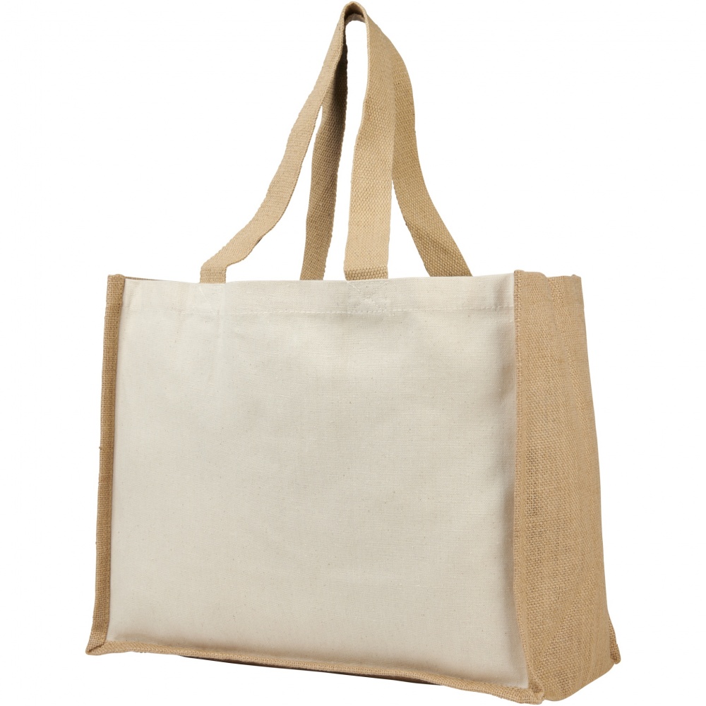 Logotrade promotional merchandise photo of: Varai 320 g/m² canvas and jute shopping tote bag 23L