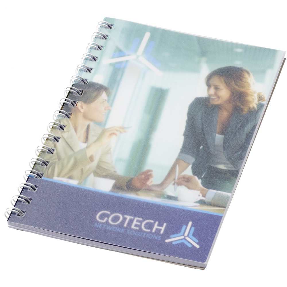 Logo trade promotional merchandise picture of: Desk-Mate® spiral A6 notebook PP cover