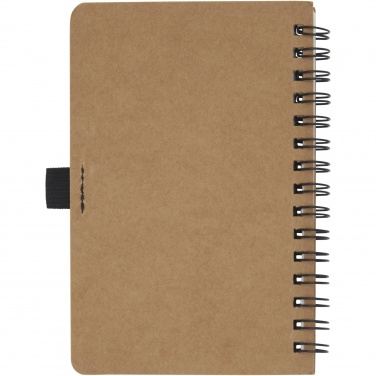 Logo trade promotional gift photo of: Cobble A6 wire-o recycled cardboard notebook with stone paper