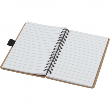 Logo trade business gift photo of: Cobble A6 wire-o recycled cardboard notebook with stone paper