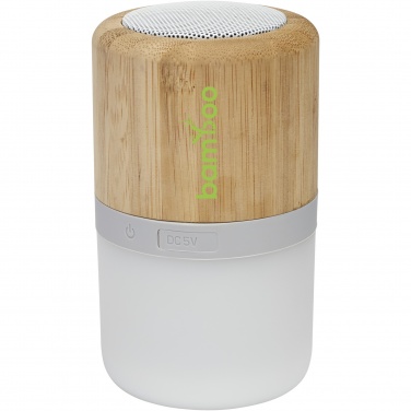 Logo trade promotional merchandise picture of: Aurea bamboo Bluetooth® speaker with light 
