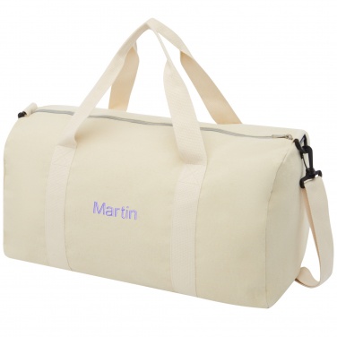 Logotrade advertising products photo of: Pheebs 450 g/m² recycled cotton and polyester duffel bag 24L