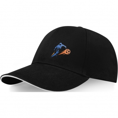 Logo trade promotional merchandise image of: Topaz 6 panel GRS recycled sandwich cap
