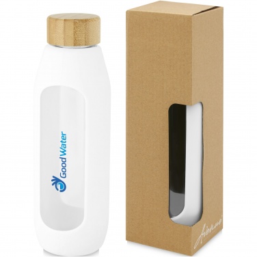 Logo trade advertising products picture of: Tidan 600 ml borosilicate glass bottle with silicone grip