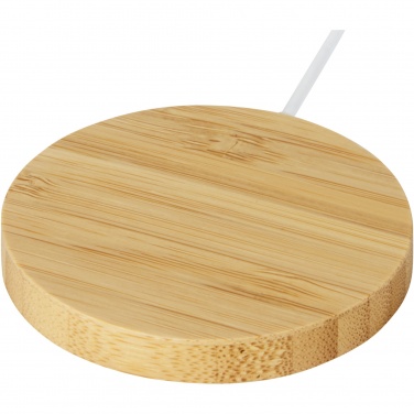 Logo trade promotional products picture of: Atra 10W bamboo magnetic wireless charging pad