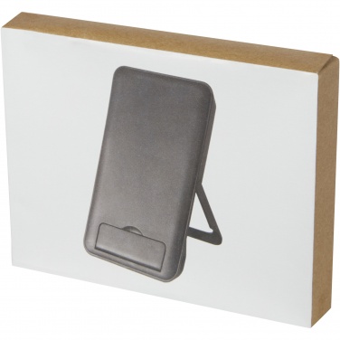 Logo trade promotional merchandise image of: Loop 10W recycled plastic wireless charging pad with phone stand