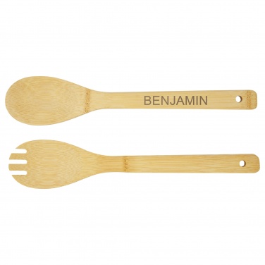 Logo trade promotional gifts picture of: Argulls bamboo salad bowl and tools