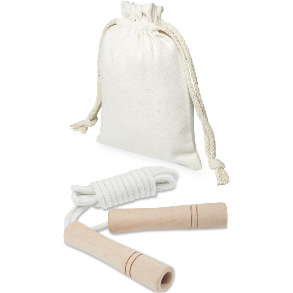 Logo trade promotional products picture of: Denise wooden skipping rope in cotton pouch
