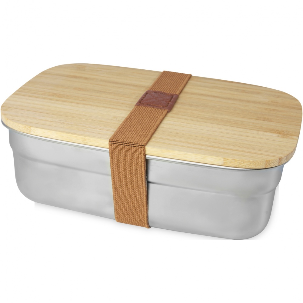 Logo trade promotional merchandise image of: Tite stainless steel lunch box with bamboo lid