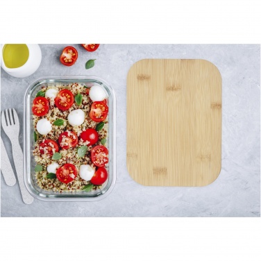 Logo trade advertising product photo of: Roby glass lunch box with bamboo lid