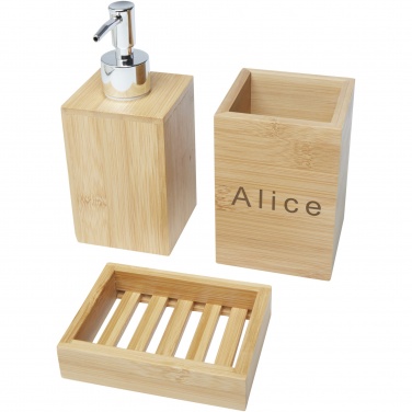 Logo trade promotional items picture of: Hedon 3-piece bamboo bathroom set