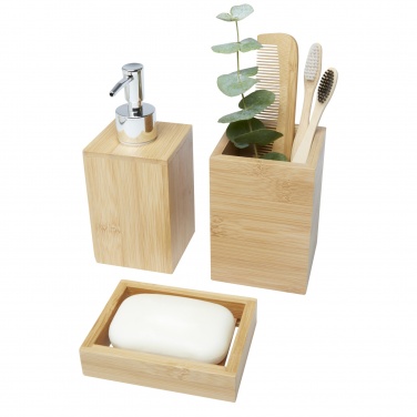 Logo trade promotional product photo of: Hedon 3-piece bamboo bathroom set