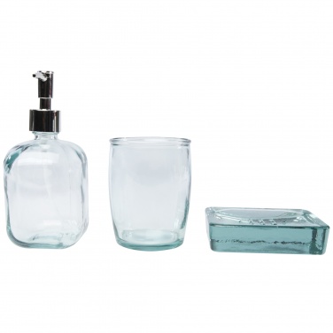 Logotrade promotional giveaway picture of: Jabony 3-piece recycled glass bathroom set