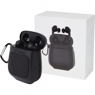 Logo trade corporate gifts image of: Remix auto pair True Wireless earbuds and speaker