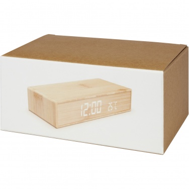 Logotrade promotional merchandise picture of: Minata bamboo wireless charger with clock