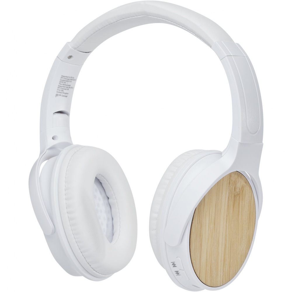 Logotrade promotional product image of: Athos bamboo Bluetooth® headphones with microphone