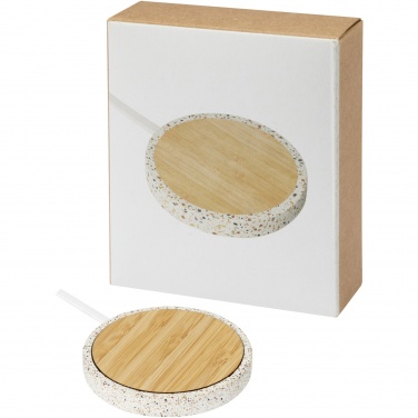 Logo trade corporate gifts picture of: Terrazzo 10W wireless bamboo charging pad