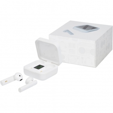 Logo trade promotional giveaways image of: Tayo solar charging TWS earbuds 