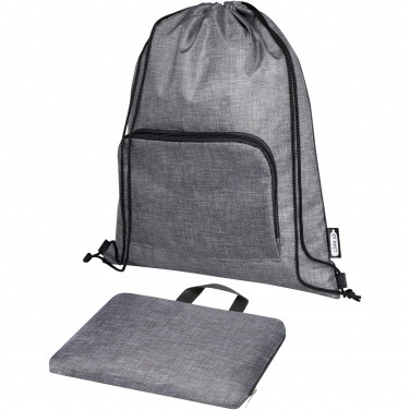 Logo trade promotional gifts image of: Ash recycled foldable drawstring bag 7L