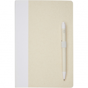 Logo trade advertising product photo of: Dairy Dream A5 size reference recycled milk cartons notebook and ballpoint pen set