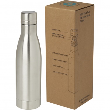 Logotrade promotional giveaway image of: Vasa 500 ml RCS certified recycled stainless steel copper vacuum insulated bottle