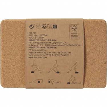 Logotrade promotional item image of: Trikona cork yoga brick