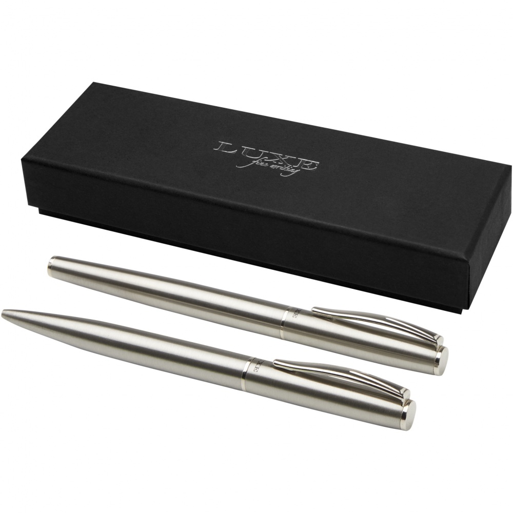 Logotrade corporate gifts photo of: Didimis recycled stainless steel ballpoint and rollerball pen set