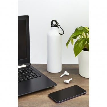 Logo trade promotional products picture of: Oregon 770 ml RCS certified recycled aluminium water bottle with carabiner