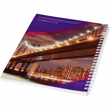 Logo trade promotional merchandise picture of: Desk-Mate® A4 spiral notebook with printed back cover